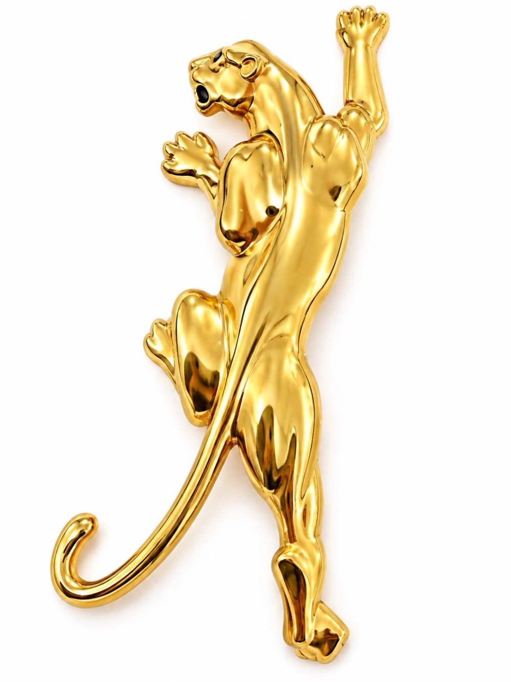 Gold Panther Brooch - Elegant Women's Jewelry